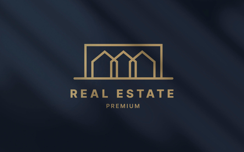 Real Estate Luxury With Line Art Logo Design - LGV 20 Logo Template