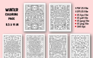 Winter Quotes Coloring Book Pages
