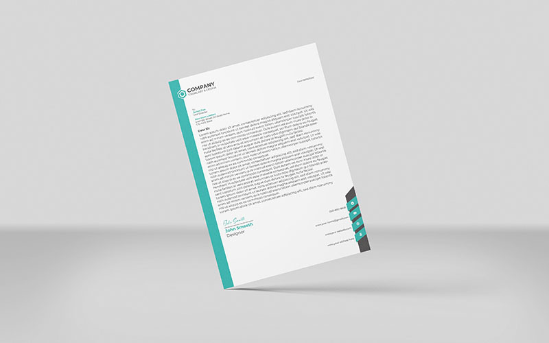 Modern Letterhead Template Design _V Corporate Identity