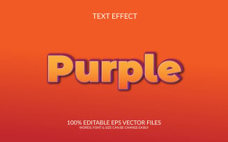 Purple 3D Editable Vector Eps Text Effect Illustration
