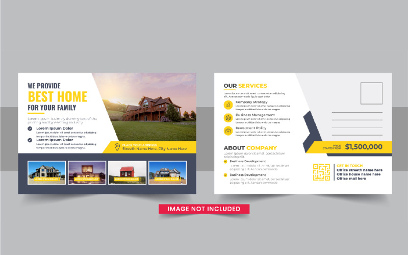 Real Estate Postcard or Home sale eddm postcard design layout Corporate Identity