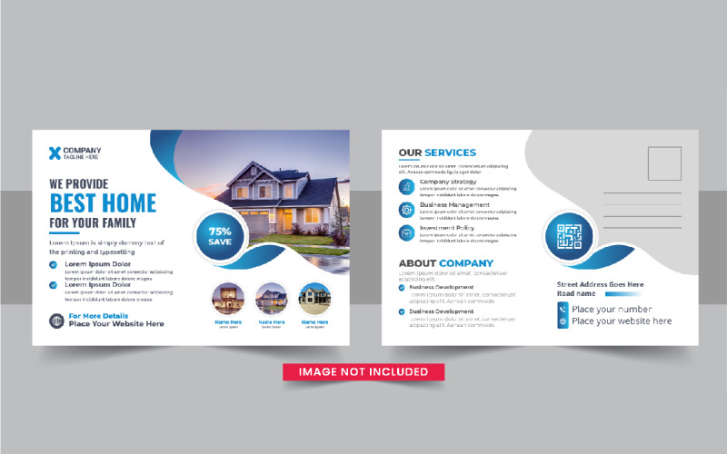 Real Estate Postcard or Home sale eddm postcard template design Corporate Identity