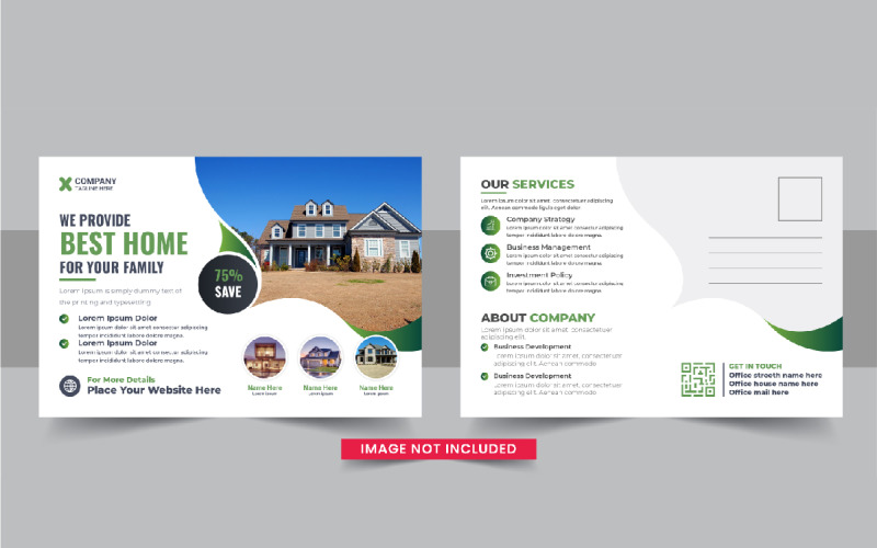 Real Estate Postcard or Home sale eddm postcard template layout Corporate Identity