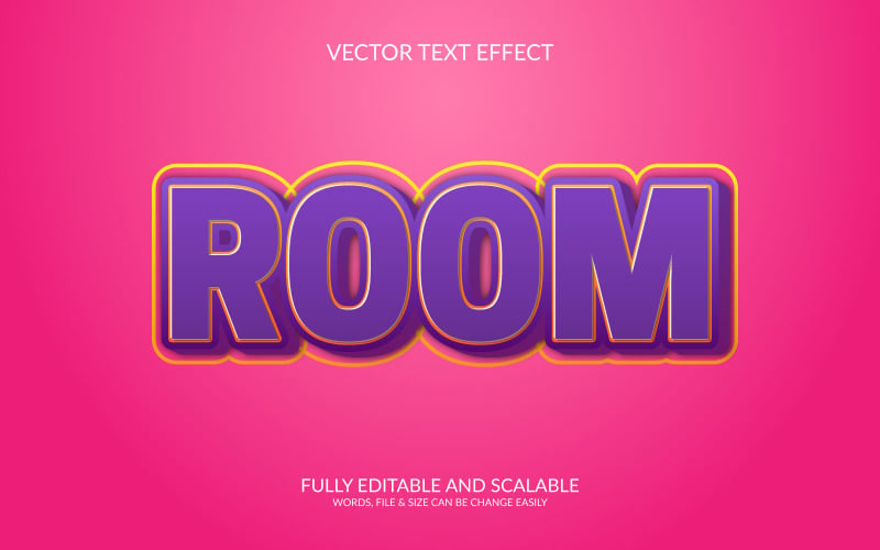 Room Editable Vector Eps Text Effect Illustration