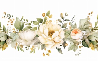 Watercolor floral wreath Background 466