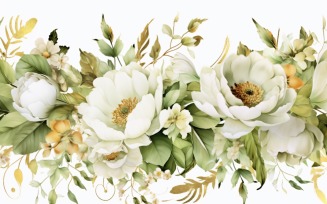 Watercolor floral wreath Background 470