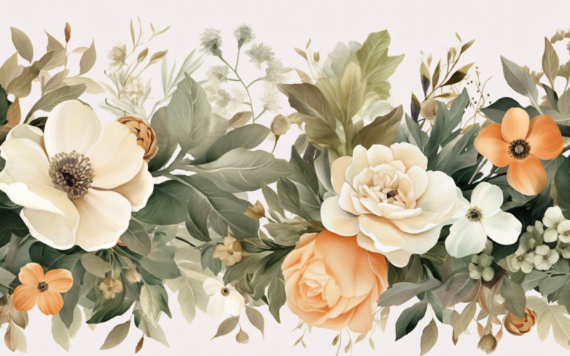 Watercolor floral wreath Background 474