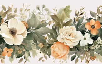 Watercolor floral wreath Background 474