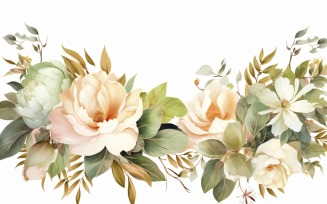 Watercolor floral wreath Background 478