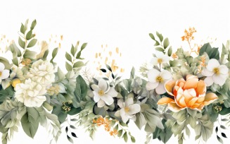 Watercolor floral wreath Background 480