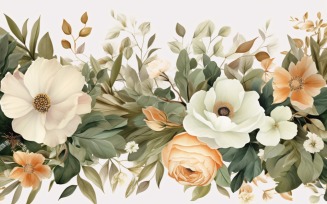 Watercolor floral wreath Background 487