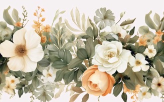 Watercolor floral wreath Background 491