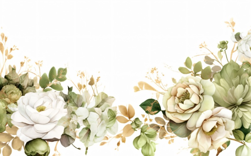 Watercolor floral wreath Background 498