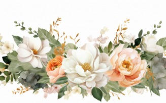 Watercolor floral wreath Background 502