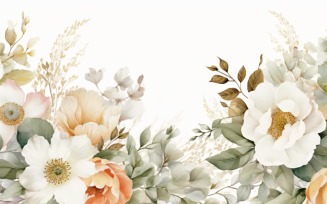 Watercolor floral wreath Background 506