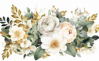 Watercolor flowers Background 461