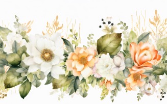 Watercolor flowers Background 473