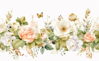 Watercolor flowers Background 501