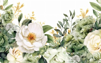 Watercolor flowers wreath Background 463