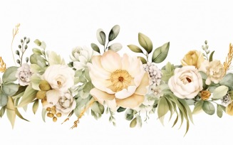 Watercolor flowers wreath Background 467
