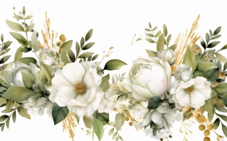 Watercolor flowers wreath Background 481