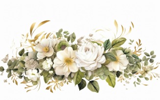 Watercolor flowers wreath Background 499