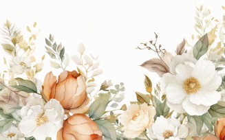 Watercolor flowers wreath Background 503