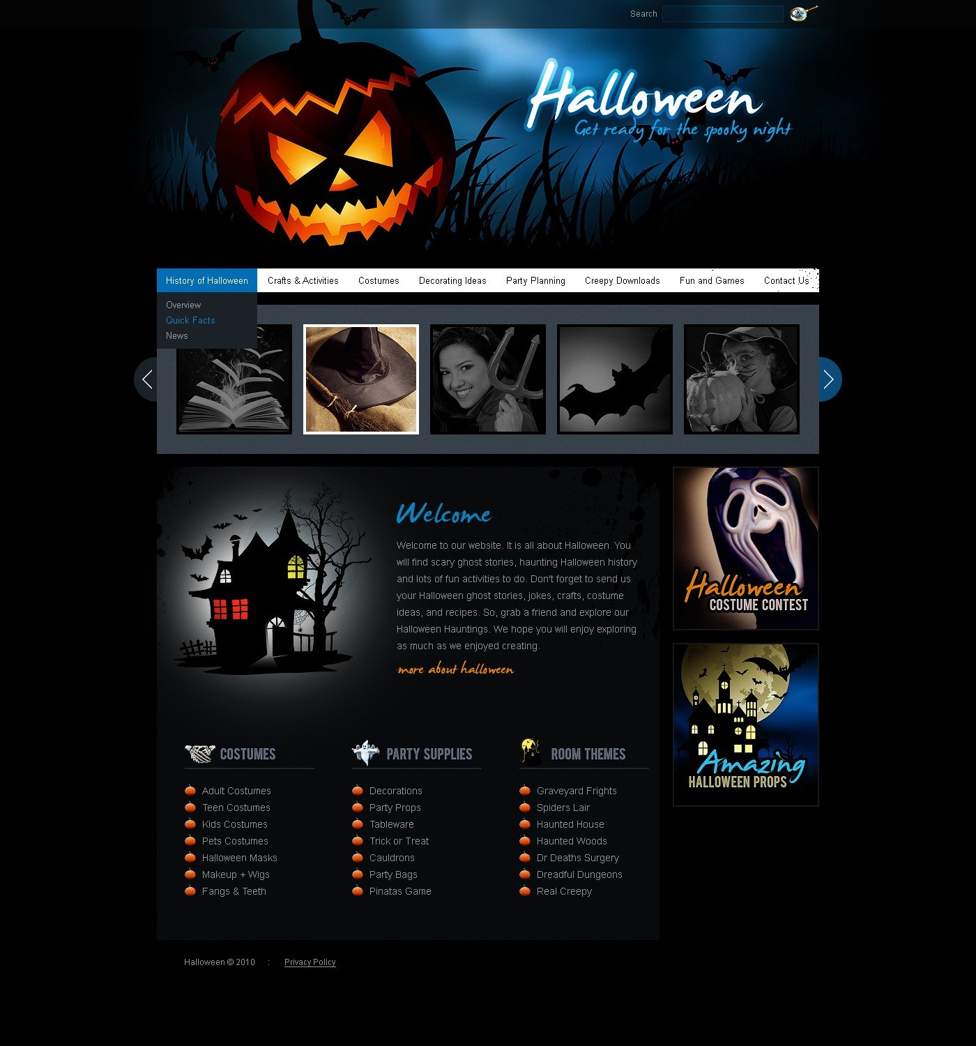 Halloween Website Template #36408