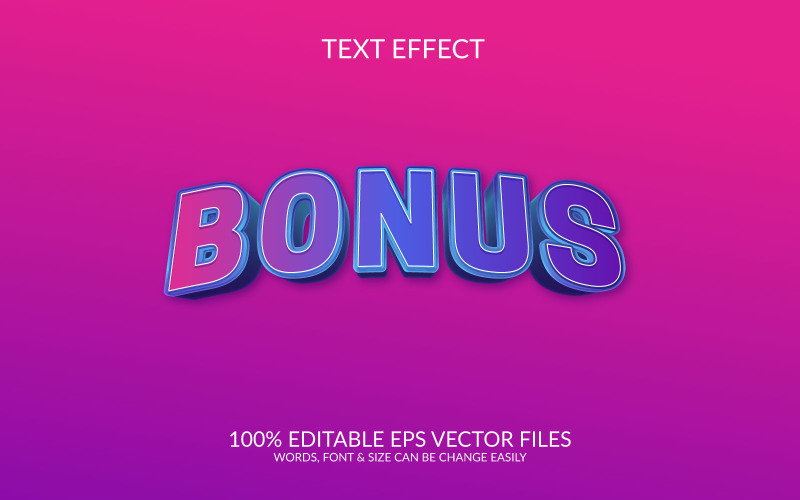 Bonus Fully Editable Vector Eps 3d Text Effect Template Illustration