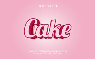 Cake 3D Editable Vector Eps Text Effect Template