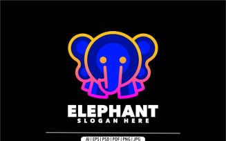 Elephant gradient colorful logo design modern