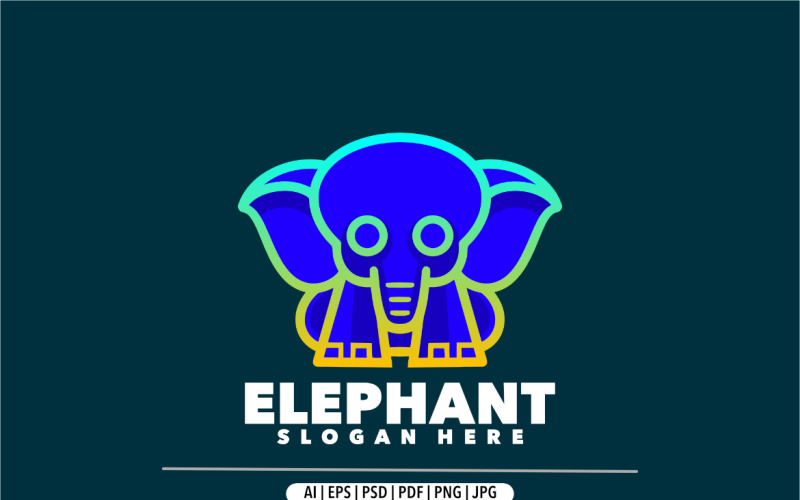 Elephant line gradient modern logo design Logo Template