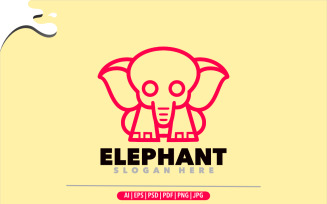 Elephant line simple logo design