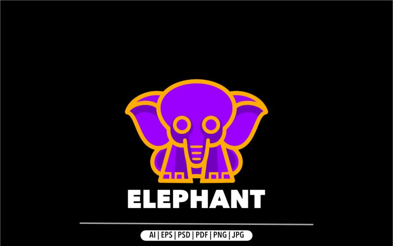 Elephant simple colorful design logo Logo Template