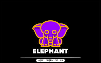 Elephant simple colorful design logo