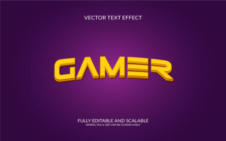 Gamer editable 3d text effect design illustration