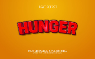 Hunger 3D Vector Eps Text Effect Template Design