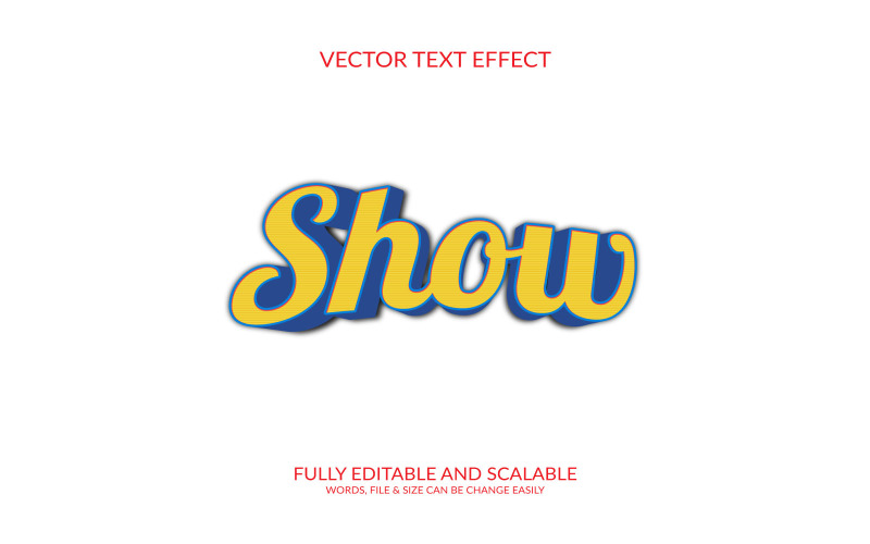 Show Order 3D Editable Vector Eps Text Effect Template Illustration