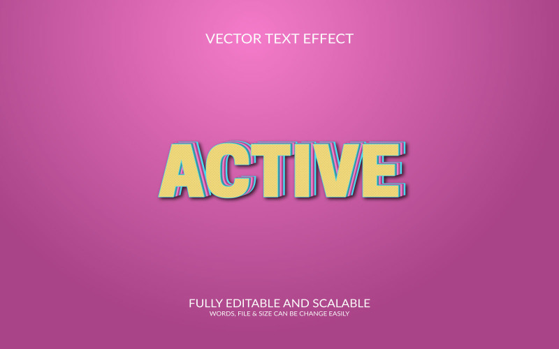Active 3D Editable Vector Eps Text Effect Template Illustration