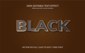 Black Editable Vector Eps Text Effect Design Illustration