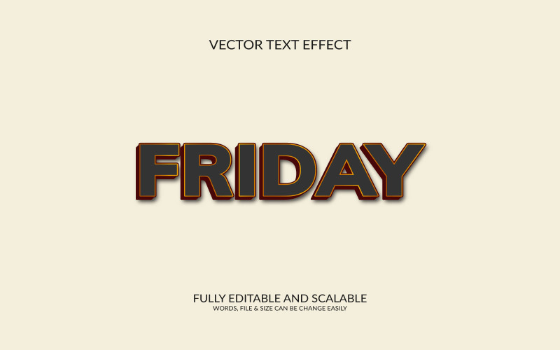 Black Friday Editable Vector Text Effect Design Template Illustration