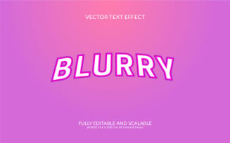 Blurry fully editable vector eps 3d text effect