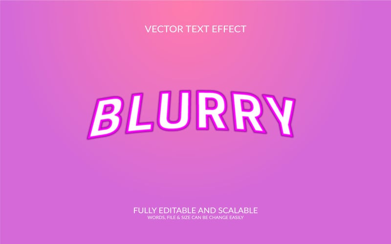 Blurry fully editable vector eps 3d text effect Illustration