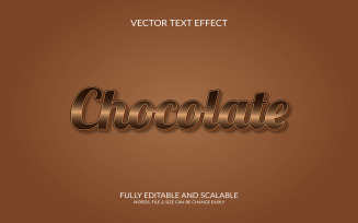 Chocolate 3D Editable Vector Eps Text Effect Design.