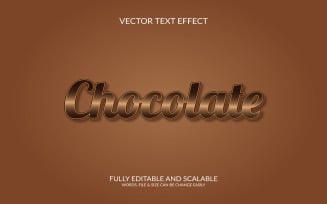 Chocolate 3D Editable Vector Eps Text Effect Design.
