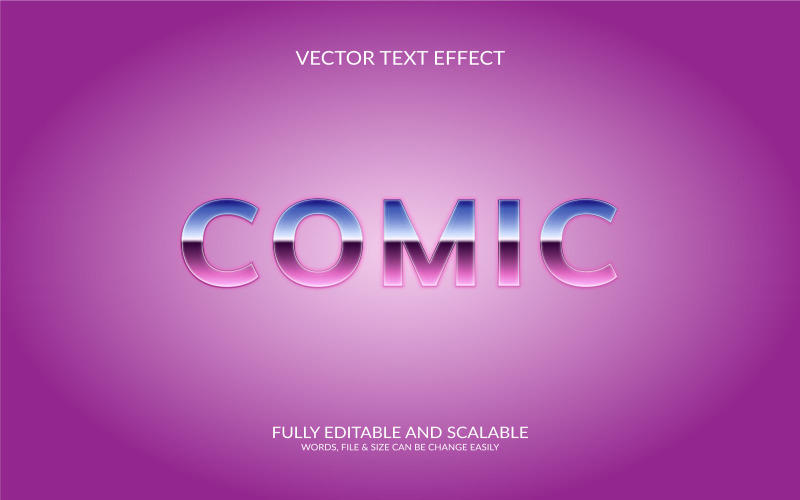 Comic fully editable eps 3d text effect template Illustration