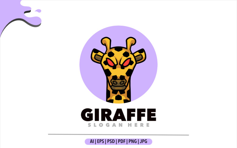 Giraffe head mascot logo design template Logo Template