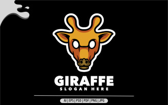 Giraffe head mascot logo template design