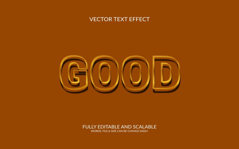 Golden 3D Editable Vector Text Effect Illustration
