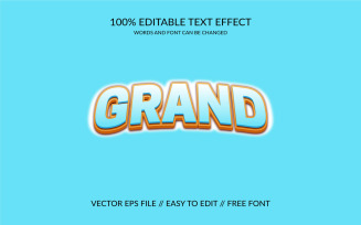 Grand Editable Vector Eps 3d Text Effect Template